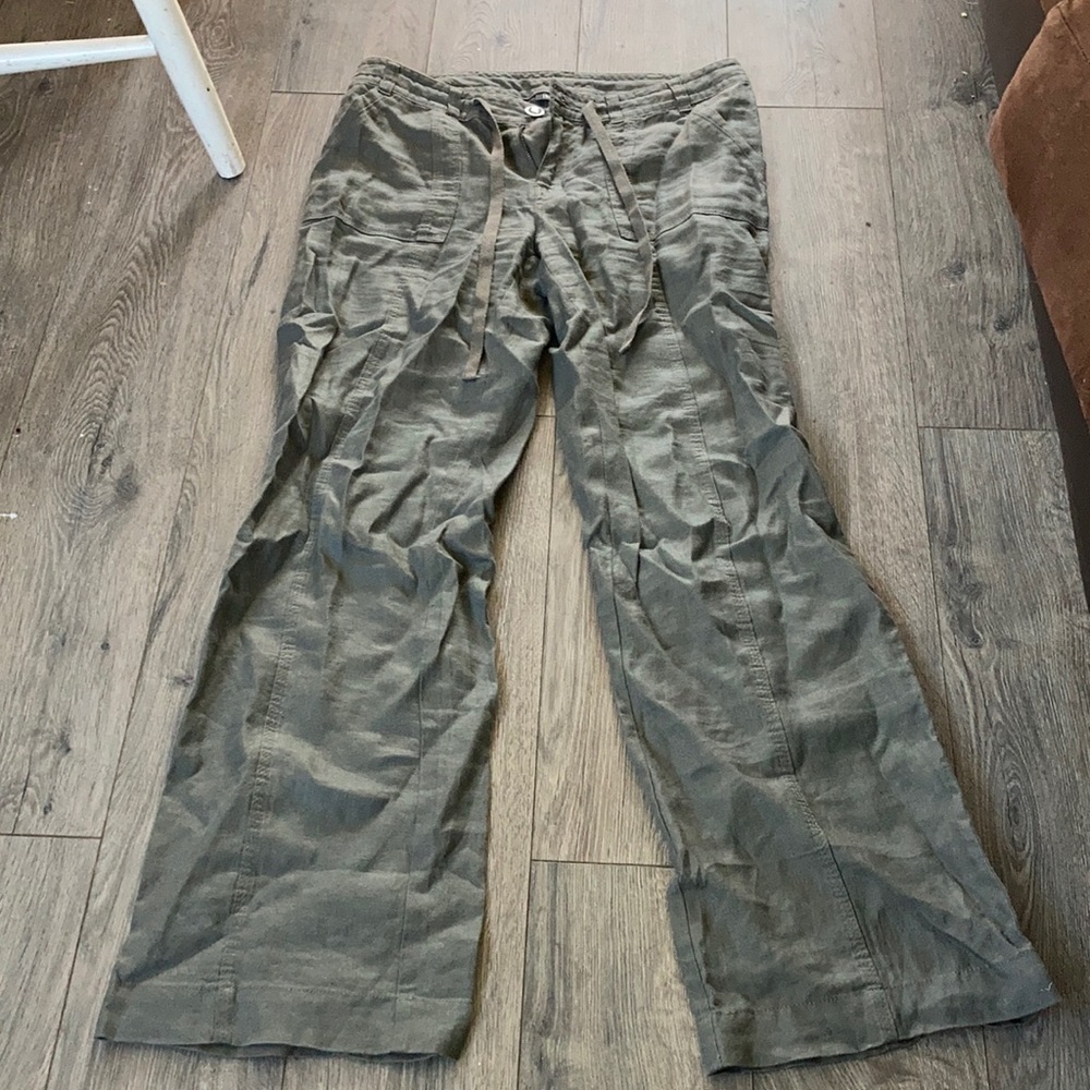 Green Linen Pants